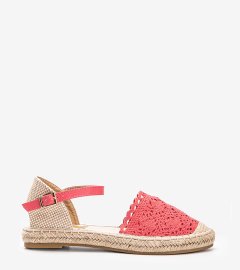 Gemre Červené espadrilky s čipkou Baby