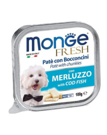 Monge Dog Fresh paštéta & kúsky tresky 100g