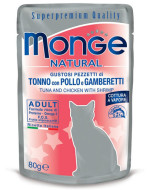 Monge Cat Tuniak, kura, krevety 80g - cena, porovnanie