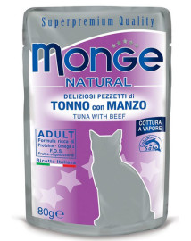 Monge Natural Tuniak a hovädzie v želé 80g