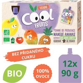 Vitabio Ovocné BIO kapsičky Cool Fruits jablko, mango, ananás a acerola 12x90g