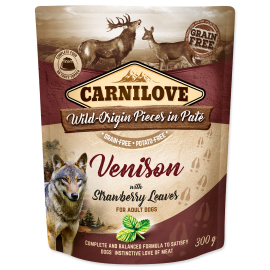 Carnilove Dog Pouch Paté Venison with Strawberry Leaves 300g