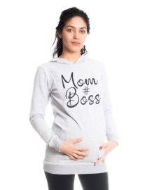 Be Maa Maa Tehotenské a dojčiace tričko/mikina Mom Boss, dlhý rukáv