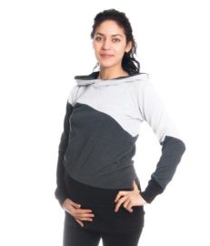 Be Maa Maa Tehotenské a dojčiace tričko/mikina Tiffany s kapucňou , dlhý rukáv