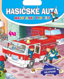 Hasičské autá maľovánky s nálepkami pre deti