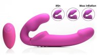 Strap U 10x Evoke Ergo-Fit Remote Control Inflatable Vibrating Silicone Strapless Strap-On - cena, porovnanie