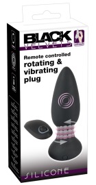 Black Velvet Remote Controlled Silicone Rotating & Vibrating Plug