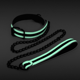 NS Novelties GLO In The Dark Bondage Collar and Leash