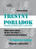 Trestný poriadok s komentárom a judikatúrou od 1. marca 2021 - cena, porovnanie