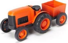 Green Toys Traktor s vlečkou oranžový