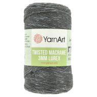YarnArt Twisted Macrame Lurex 758 strieborno grafitová 3mm 250g 190m - cena, porovnanie