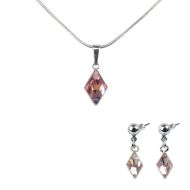 L&S Set náhrdelníka a náušníc s kryštálmi Swarovski light rose - cena, porovnanie