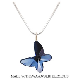 Naneth Náhrdelník BUTTERFLY s kryštálom Swarovski Denim Blue modrý