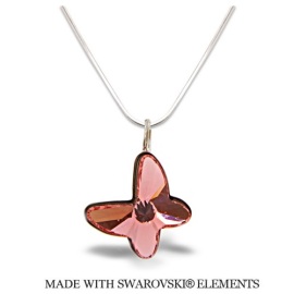 Naneth Náhrdelník BUTTERFLY s kryštálom Swarovski Rose Peach broskyňový