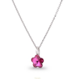 Naneth Náhrdelník kvietok Swarovski Flower purpurový Fuchsia