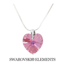 Naneth Náhrdelník srdiečko Swarovski Elements 14 mm Light Rose