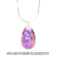 Naneth Náhrdelník Swarovski Elements slza Light Rose AB 22 mm - cena, porovnanie