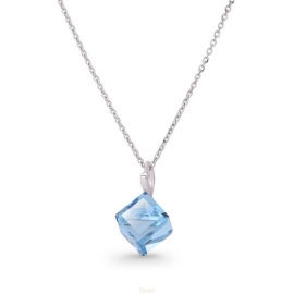 Naneth Náhrdelník Swarovski kocka modrá Aquamarine