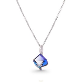 Naneth Náhrdelník Swarovski kocka modrá Bermuda Blue