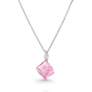 Naneth Náhrdelník Swarovski kocka ružová Light Rose - cena, porovnanie