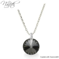 Naneth Strieborný náhrdelník s čiernym kryštálom Swarovski Silver Night 12 mm - cena, porovnanie