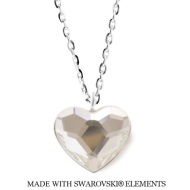 Naneth Strieborný náhrdelník srdce Swarovski Heart biely Crystal - cena, porovnanie