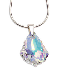 Naneth Strieborný náhrdelník Swarovski Elements s kryštálom Baroque AB