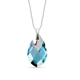 Naneth Náhrdelník s kryštálom Swarovski Metallic Pear Aquamarine