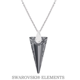 Naneth Náhrdelník s kryštálom SPIKE Swarovski Silver Night 18 mm