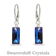 Naneth Náušnice Baguette Swarovski Bermuda Blue 14 mm - cena, porovnanie