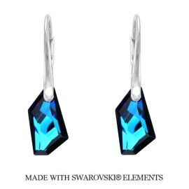 Naneth Náušnice DE-ART s kryštálmi Swarovski Elements Bermuda Blue