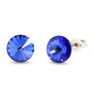 Naneth Náušnice okrúhle Swarovski Rivoli modré Sapphire 8 mm - cena, porovnanie