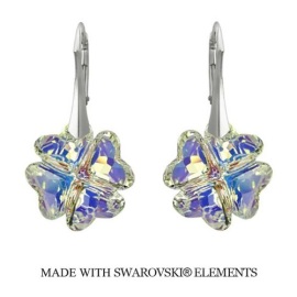 Naneth Náušnice s kryštálmi Swarovski CLOVER AB 19 mm