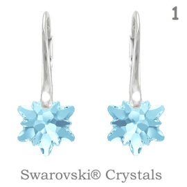 Naneth Náušnice s kryštálmi Swarovski Elements EDELWEISS Aquamarine