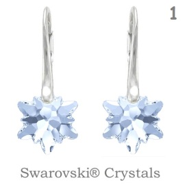 Naneth Náušnice s kryštálmi Swarovski Elements EDELWEISS Blue Shade