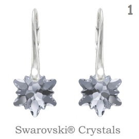 Naneth Náušnice s kryštálmi Swarovski Elements EDELWEISS Silver Night