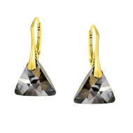 Naneth Náušnice s kryštálmi Swarovski Triangle Silver Night Materiál: Pozlátené Striebro 925/1000 - cena, porovnanie