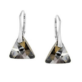 Naneth Náušnice s kryštálmi Swarovski Triangle Silver Night Materiál: Striebro 925/1000