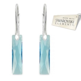 Naneth Náušnice Swarovski Elements Baguette Aquamarine 25 mm