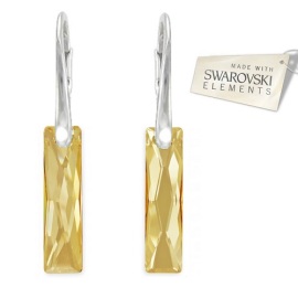 Naneth Náušnice Swarovski Elements Baguette Golden Shadow 25 mm