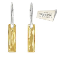 Naneth Náušnice Swarovski Elements Baguette Golden Shadow 25 mm - cena, porovnanie