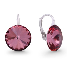 Naneth Náušnice Swarovski Elements Rivoli Anique Pink 14 mm