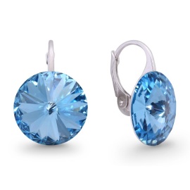 Naneth Náušnice Swarovski Elements Rivoli Aquamarine 14 mm