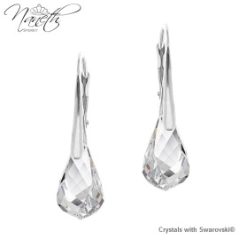 Naneth Náušnice Swarovski Helix biele Crystal 18 mm