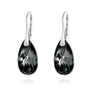 Naneth Náušnice Swarovski Pear Silver Night 22 mm Materiál: Striebro 925/1000 - cena, porovnanie