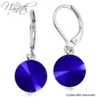 Naneth Okrúhle náušnice SWAROVSKI Rivoli modré Majestic Blue - cena, porovnanie