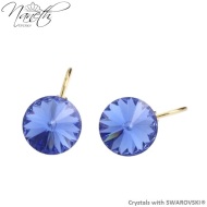Naneth Pozlátené náušnice Rivoli s modrými kryštálmi Swarovski Sapphire - cena, porovnanie