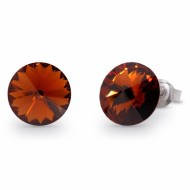 Naneth Puzetové náušnice Swarovski Elements Rivoli Smoked Topaz - cena, porovnanie