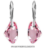 Naneth Strieborné náušnice s kryštálmi Swarovski GALACTIC Light Rose 19 mm - cena, porovnanie