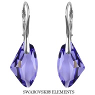 Naneth Strieborné náušnice s kryštálmi Swarovski GALACTIC Tanzanite 19 mm - cena, porovnanie